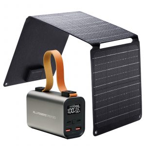 Allpowers Tragbare Laptop-Powerbank 100W 24000mAh PB100 PB100 Powerbank + SP001 21W Solarpanel