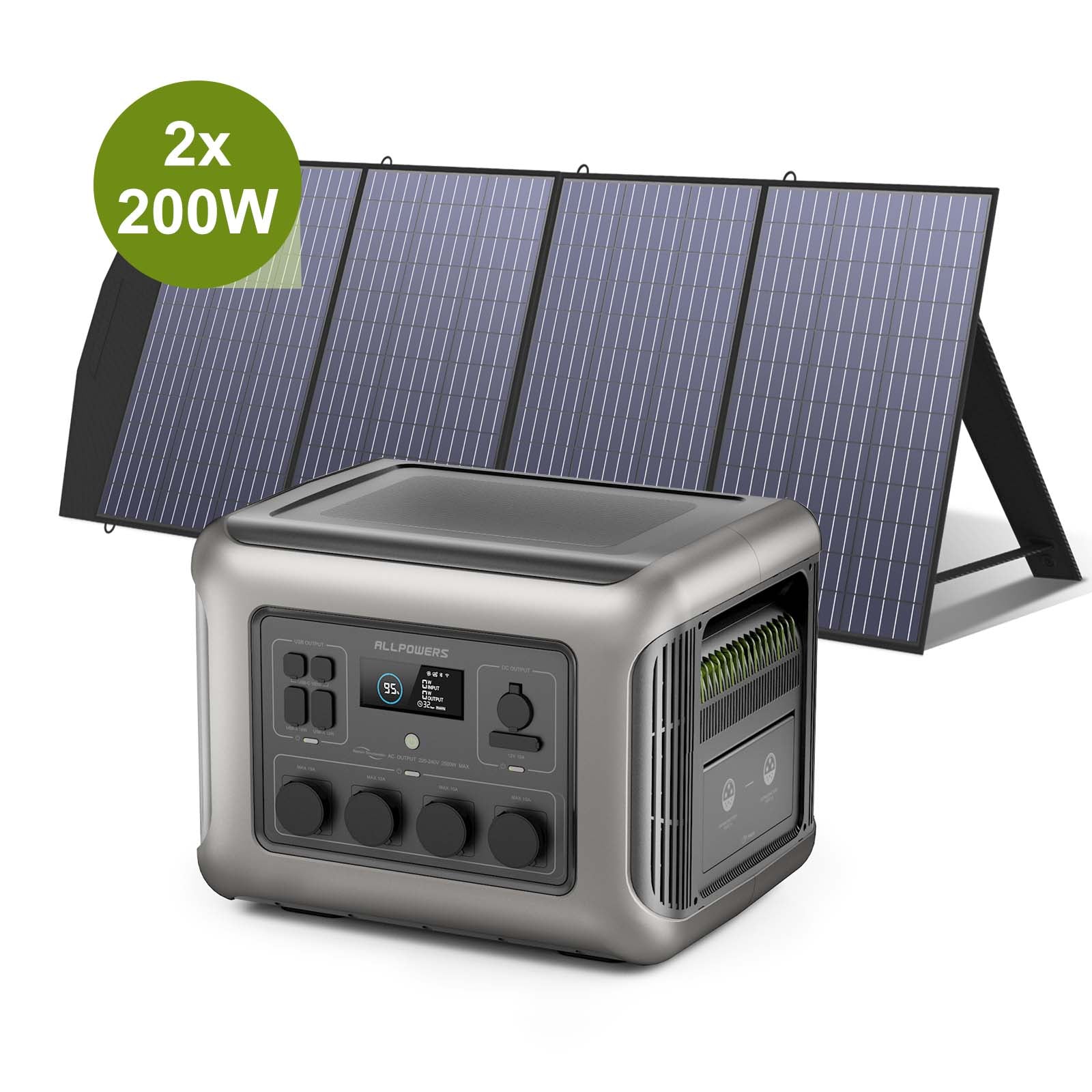 Allpowers R2500 2500W Powerstation mit Solarpanel 200W SP033