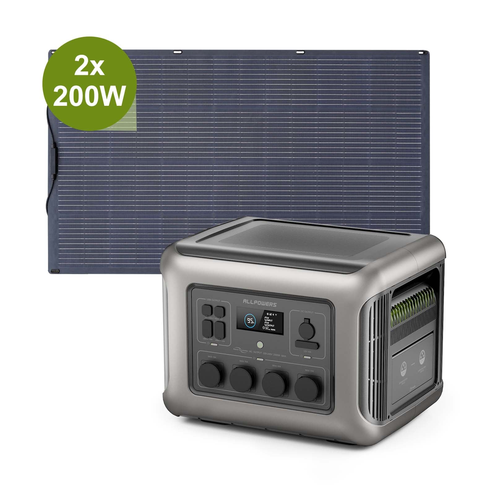 Allpowers R2500 2500W Powerstation mit Solarpanel 200W SF200