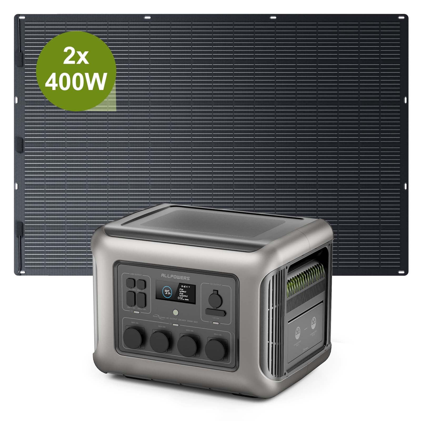 Allpowers R2500 2500W Powerstation mit Solarpanel 400W SF400