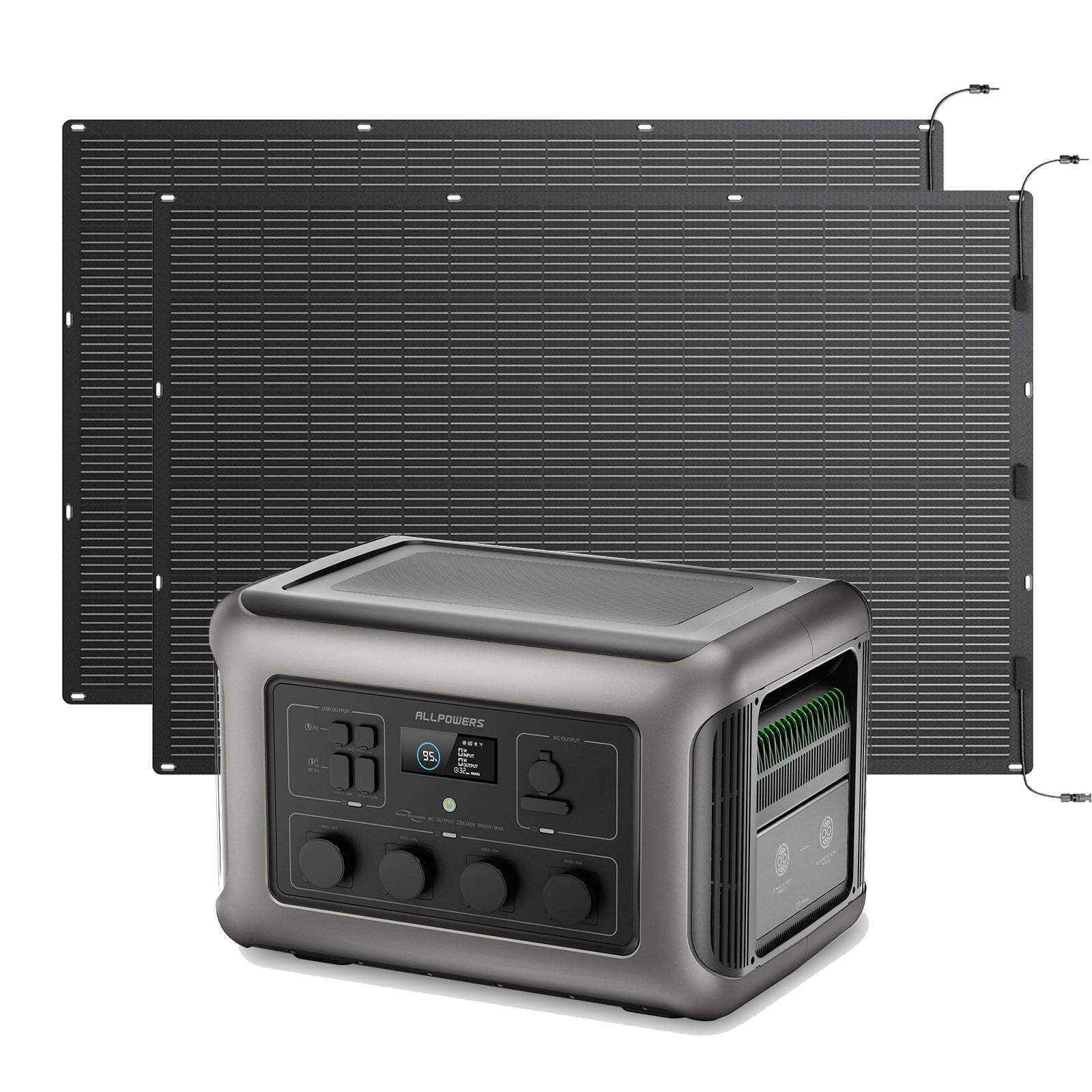 Allpowers Solargenerator-kit 3500W Powerstation 400W Flexibles Solarpanel