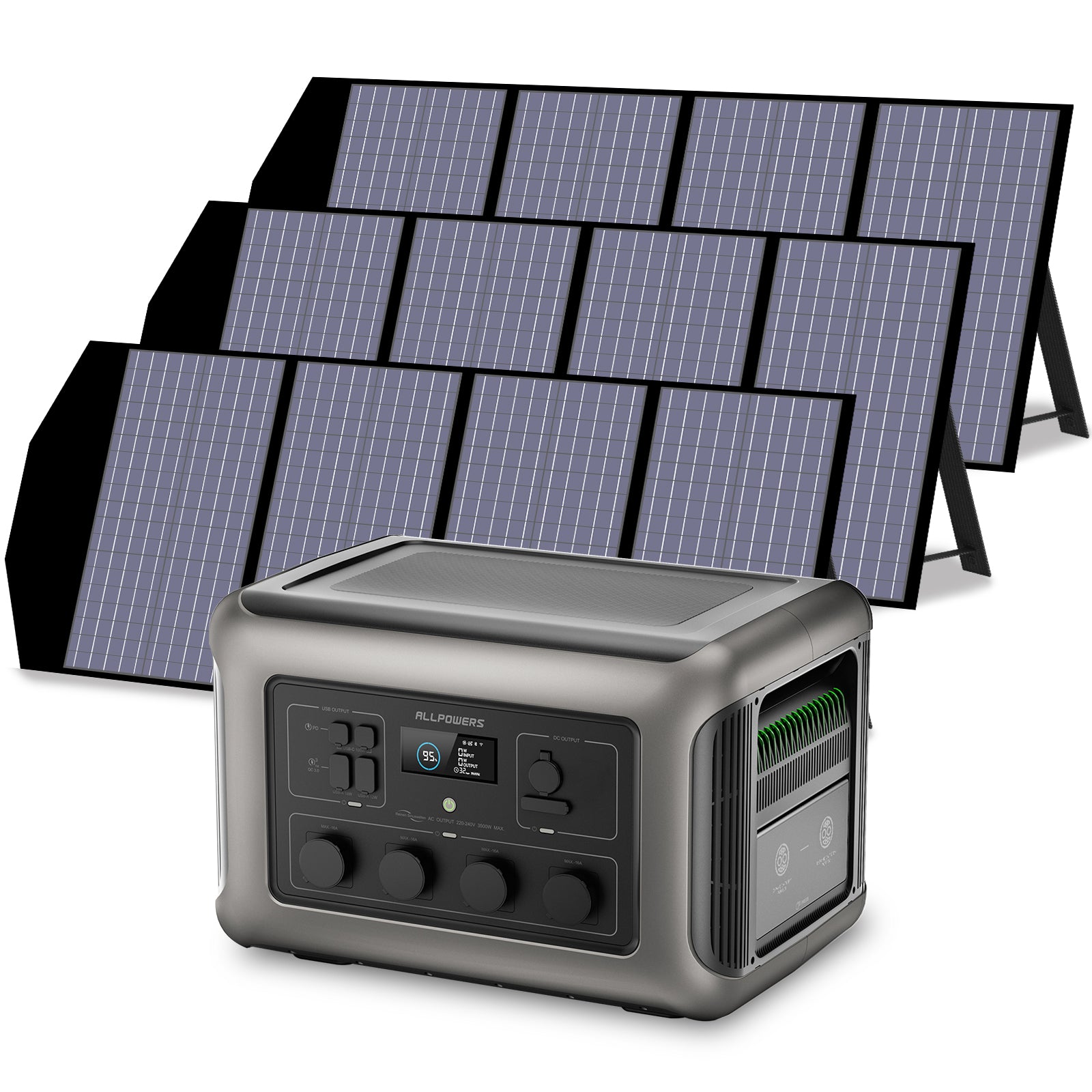Allpowers Solargenerator-Kit 3500W (R3500 + SP029 140W Solarpanel) R3500 + 3 x SP029 Solarpanel