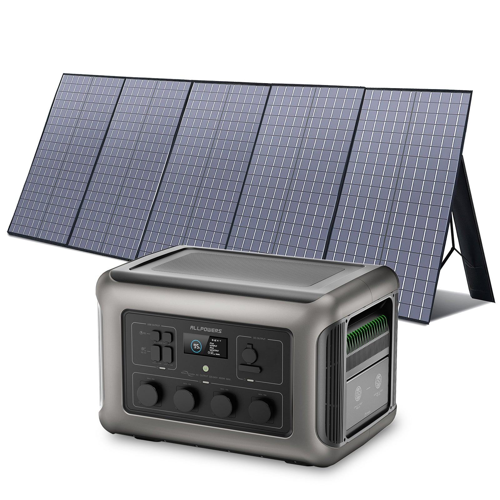 Allpowers Solargenerator-kit 3500W Tragbare Powerstation 400W Faltbares Solarpanel