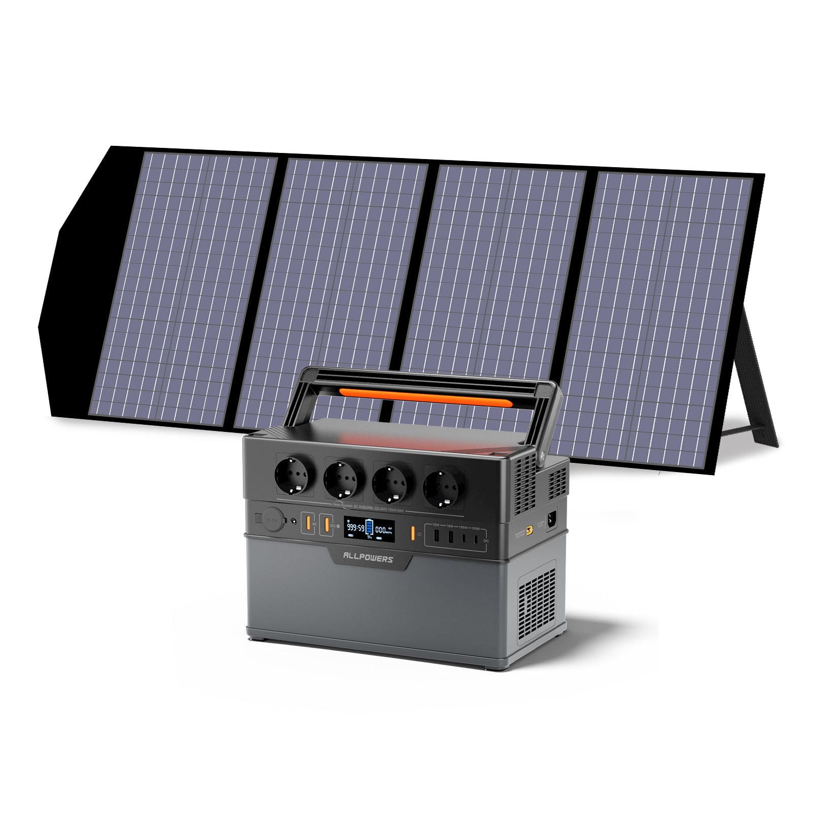 Allpowers Solargenerator-Kit 1500W (S1500 Plus + SP029 140W SolarPanel) S1500 Plus + SP029 140W Solarpanel