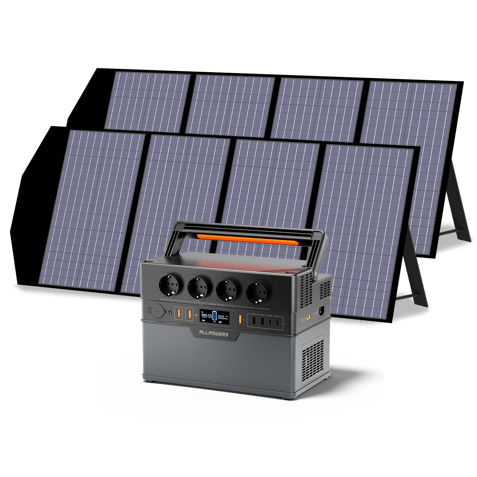 Allpowers Solargenerator-Kit 1500W (S1500 Plus + SP029 140W SolarPanel) S1500 Plus + 2 x SP029 140W Solarpanel